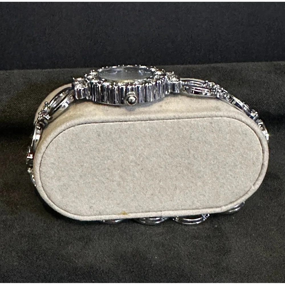 Marco Max Quartz Watch Women 7 Silver Black Rhinestone Analog Dressy‎